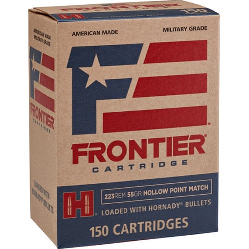 Frontier Cartridge FR1415 Military Grade Centerfire Rifle 223 Rem 55 gr Hollow Point Match 150 Per Box/ 8 Case